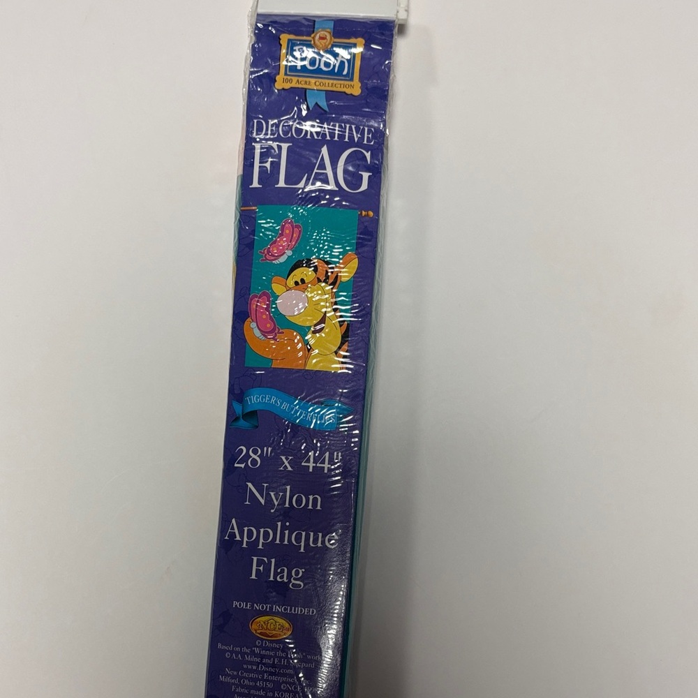 New vintage Disney Tigger Nylon Flag with Blue and Orange Winnie